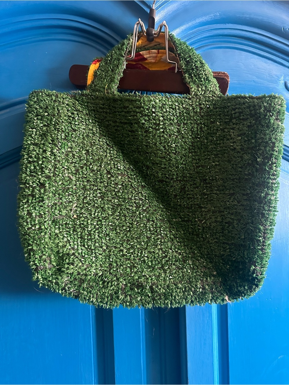 Green Textured Tote Bag by